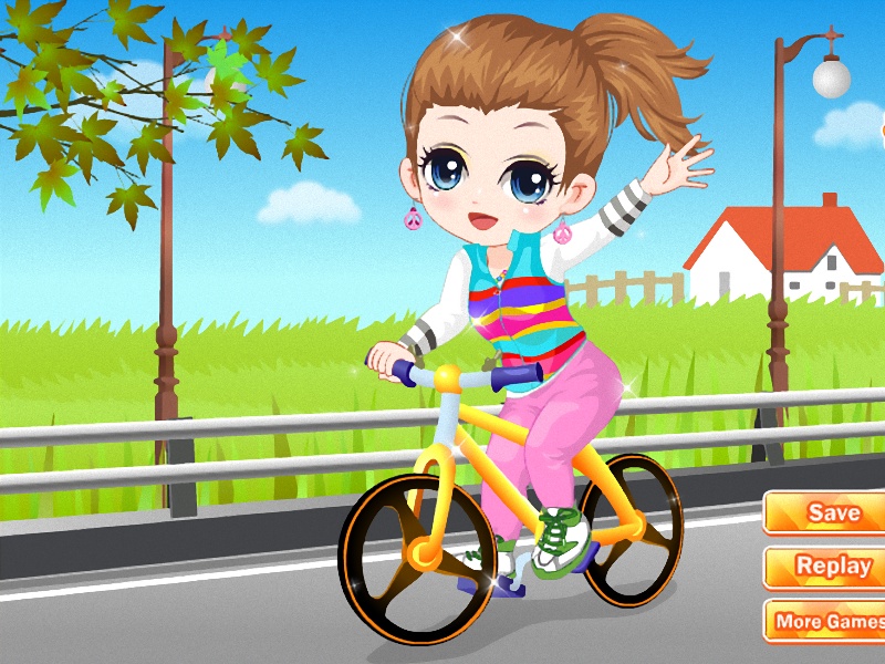 The little girl learn bicycle - Preview 1