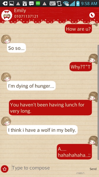 GO SMS Dasom love Theme - Preview 3
