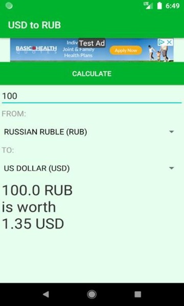 USD to RUB currency converter - Preview 2