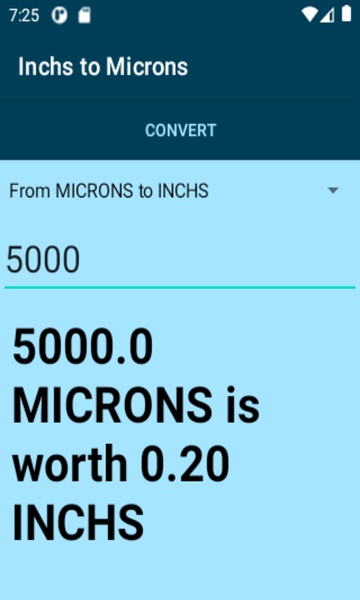 Inchs to Microns converter - Preview 2