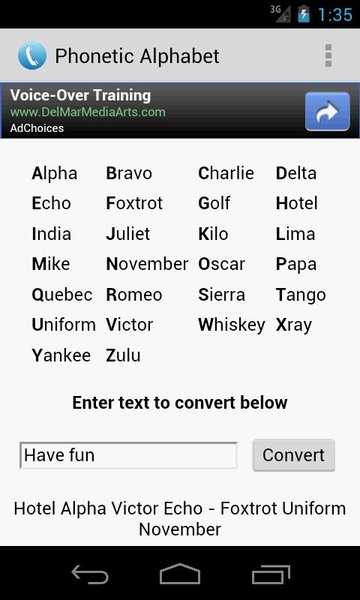 Phonetic Alphabet - Preview 1