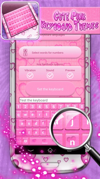 Cute Pink Keyboard Themes - Preview 6