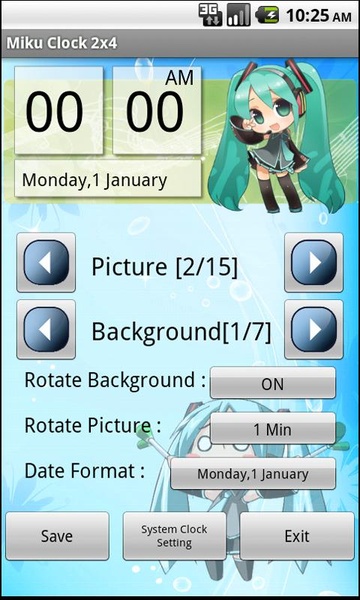 Miku Clock 2x4 - Preview 1