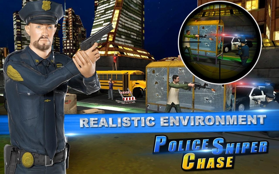 Police Sniper Chase Car 3D - Preview 1