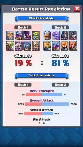 Battle Result Predictor for Clash Royale - Preview 2