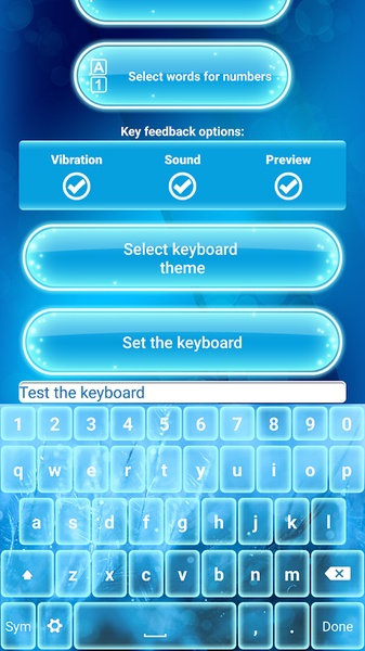 Neon Blue Emoji Keyboard - Preview 5