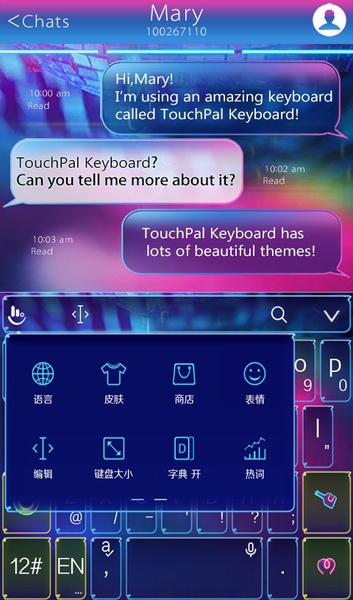 TouchPal SkinPack Colorful Neon - Preview 2