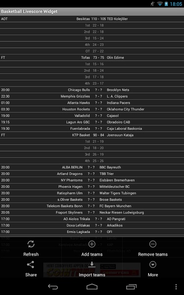 Basketball Livescore Widget - Preview 8