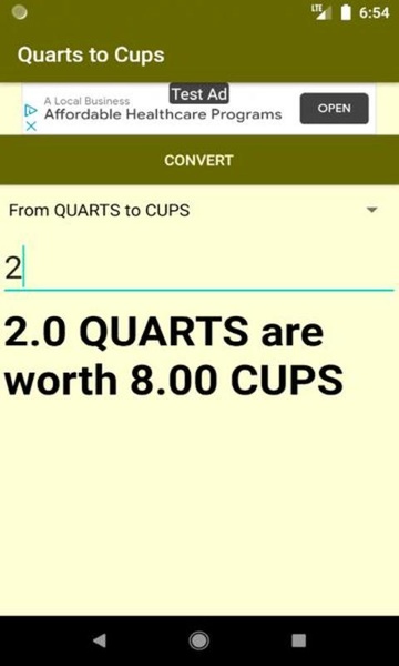Quarts to Cups converter - Preview 3