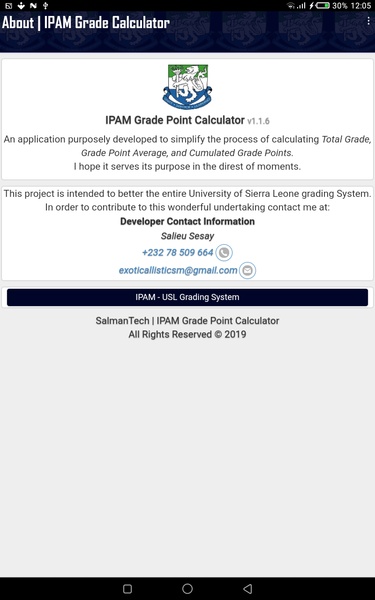 IPAM-USL Grade Calculator - Preview 5