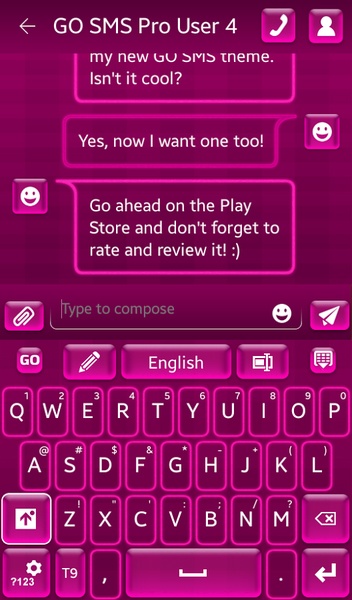 GO Keyboard Hot Pink Theme - Preview 1
