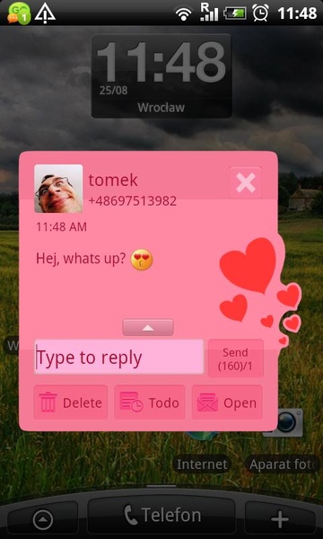 GO SMS Hearts Theme - Preview 3