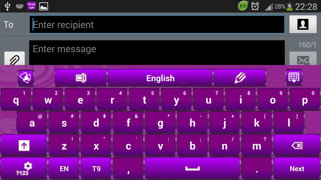 GO Keyboard Purple Light Theme - Preview 5