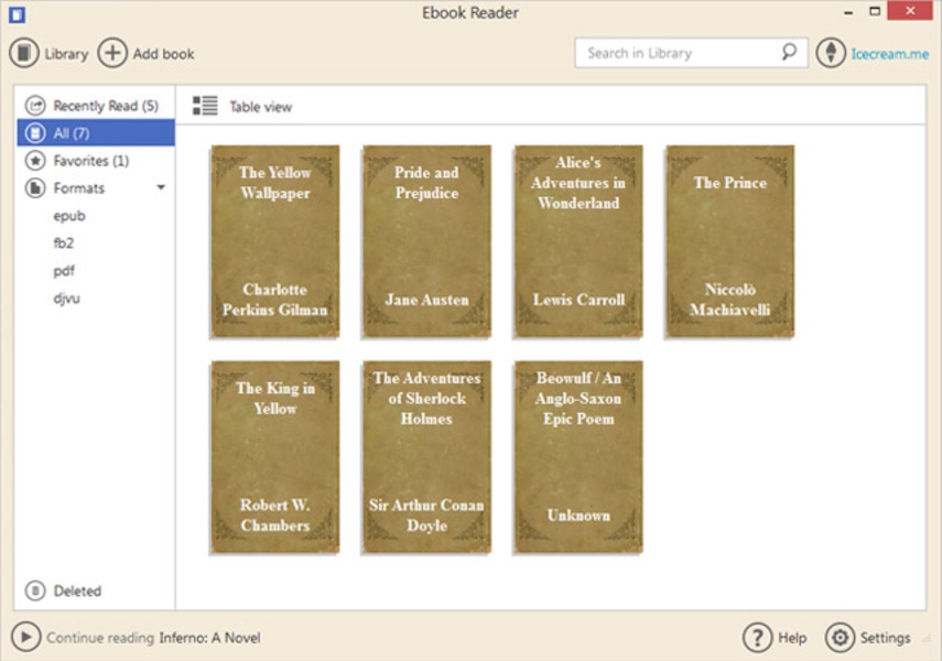 Lecteur EPUB gratuit pour Windows - Icecream Apps