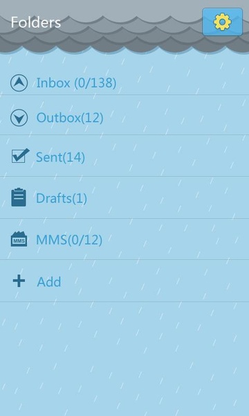 GO SMS Pro Rainy day Theme - Preview 2