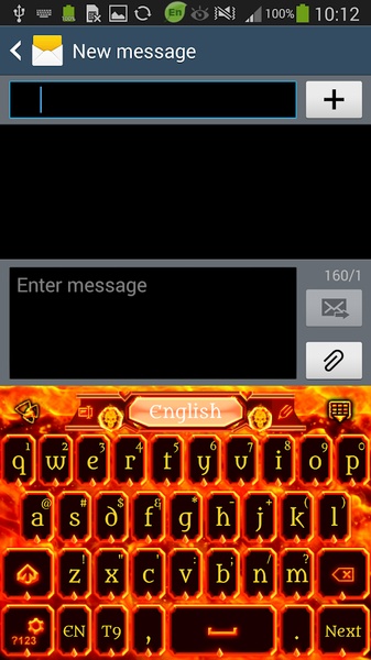 GO Keyboard Fire Skull Theme - Preview 2