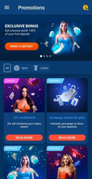 Képernyőkép a MostBet alkalmazás főmenüjéről, mutatva a sportfogadási és kaszinó lehetőségeket.