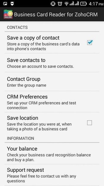 Business Card Reader for ZohoCRM - Preview 7