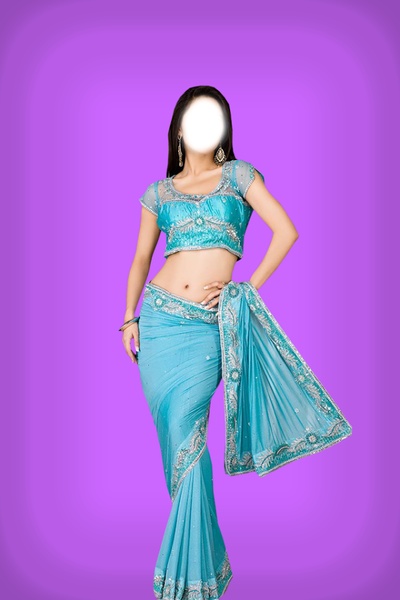 Fancy Saree Blouse Photo Suit - Preview 4