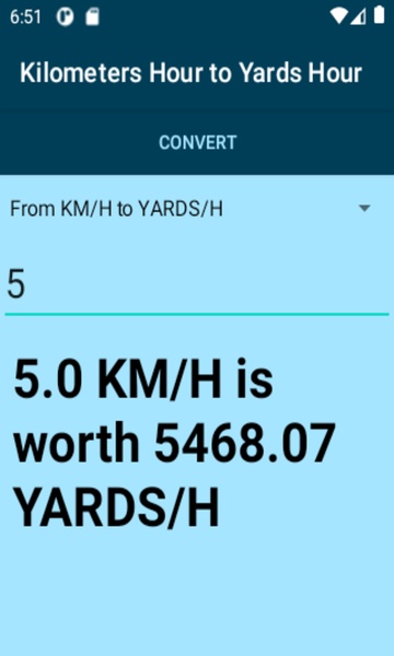 Kilometers Hour to Yards Hour converter - Preview 4