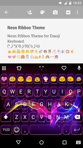 Neon Ribbon Emoji Keyboard - Preview 5