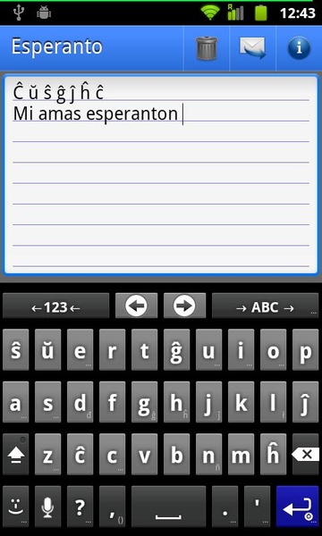 AnySoftKeyboard - Esperanto Language Pack - Preview 2