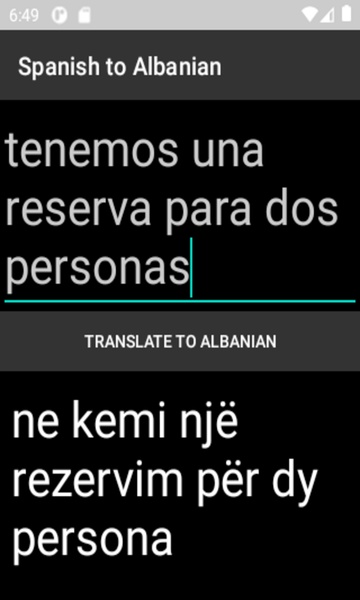 Spanish to Albanian Translator - Preview 1