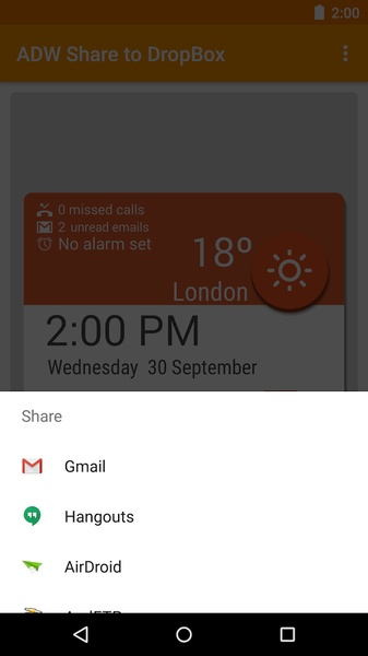 ADW Share to DropBox - Preview 1