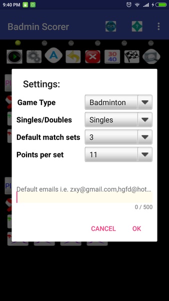 Badminton Scorer free - Preview 1