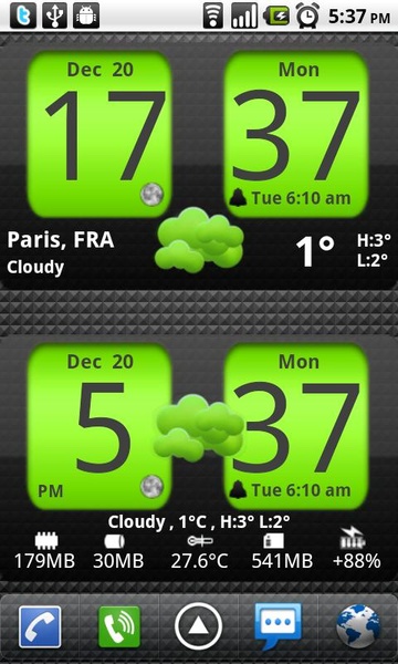 Flip Clock xTheme Widget 4x2 - Preview 6