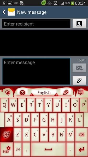GO Keyboard Vampire Red Blood Theme - Preview 4