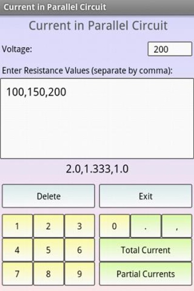 Electric Circuit Calculator - Preview 2