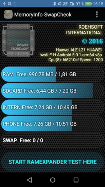MemoryInfo-SwapCheck For Android - Download The APK From Uptodown