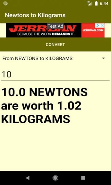 Newtons to Kilograms converter - Preview 4