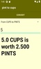 pint to cups converter screenshot 2