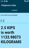 Kilograms to Kips converter screenshot 1