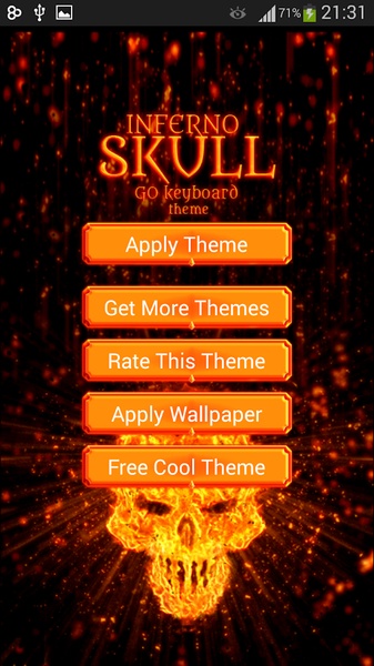 GO Keyboard Fire Skull Theme - Preview 7