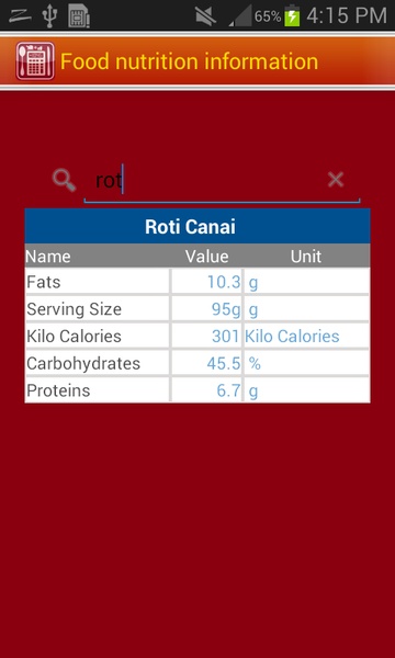 Food nutrition information - Preview 2