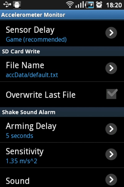 Accelerometer Monitor - Preview 1