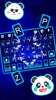 Neon Wolf Blue Keyboard Background screenshot 4