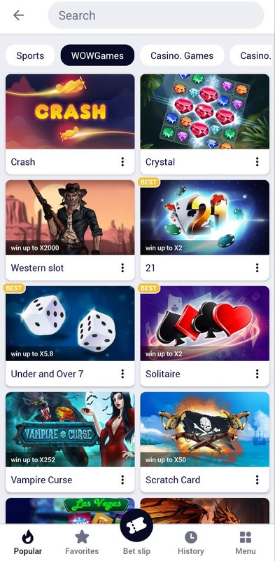 Wowbet Screenshot 2