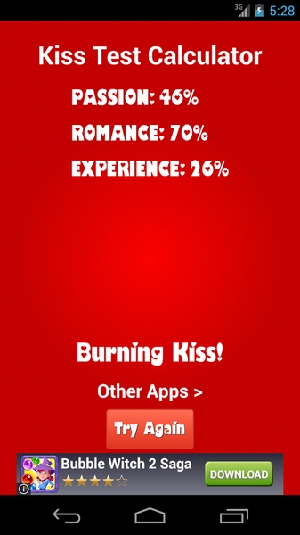 Kiss Test Calculator - Preview 1