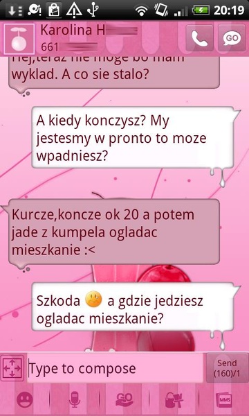 GO SMS Milkshake Theme - Preview 1