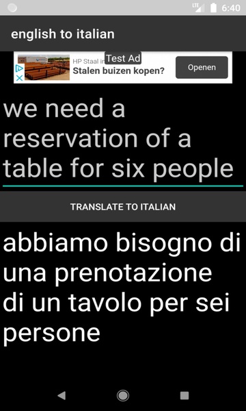 english to italian translator - Preview 1
