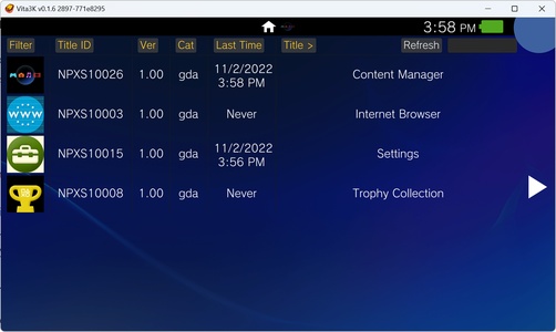 Vita3K screenshot 2