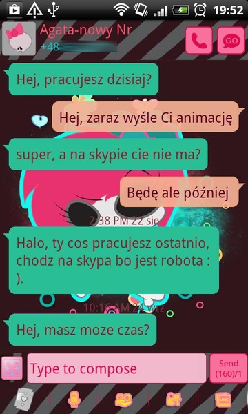 GO SMS Emo Skull Theme - Preview 5