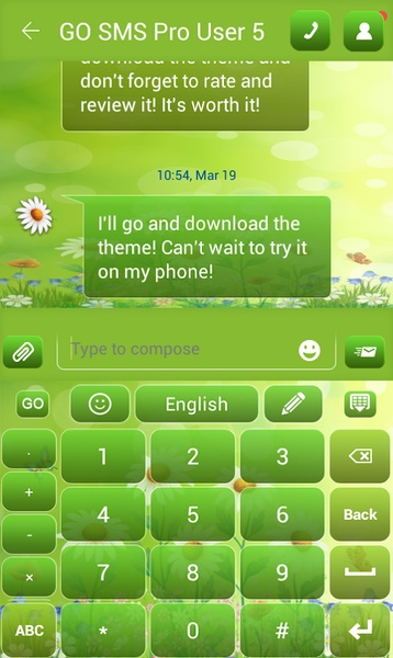 GO Keyboard Spring Flowers Theme - Preview 2