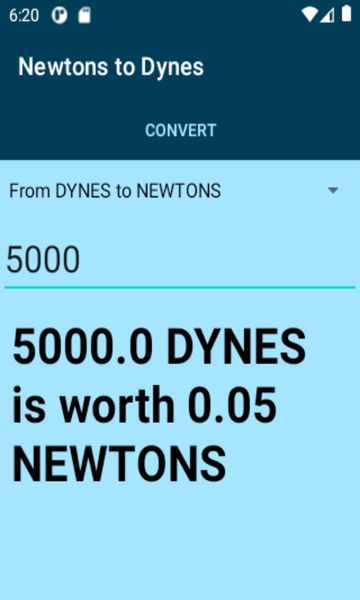 Newtons to Dynes converter - Preview 2