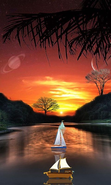Galaxy S5 Sunset Boats - Preview 2