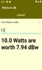 Watts to dB converter screenshot 2